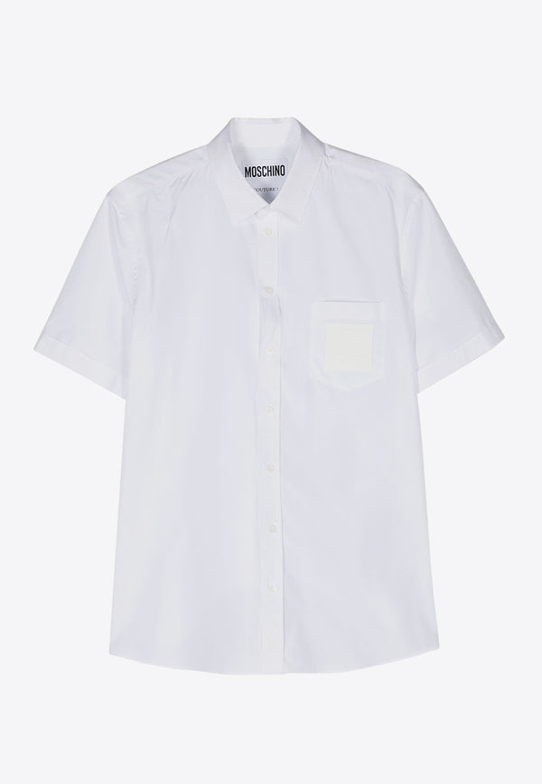 Moschino Logo Patch Short-Sleeved Shirt A0221 0235 0001 White