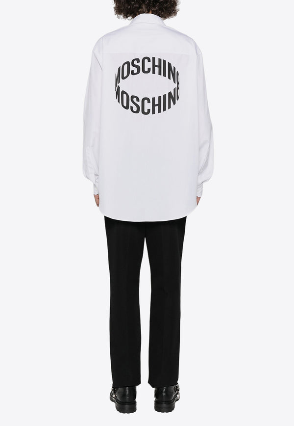 Moschino Logo Print Long-Sleeved Shirt A0227 2035 1001 White