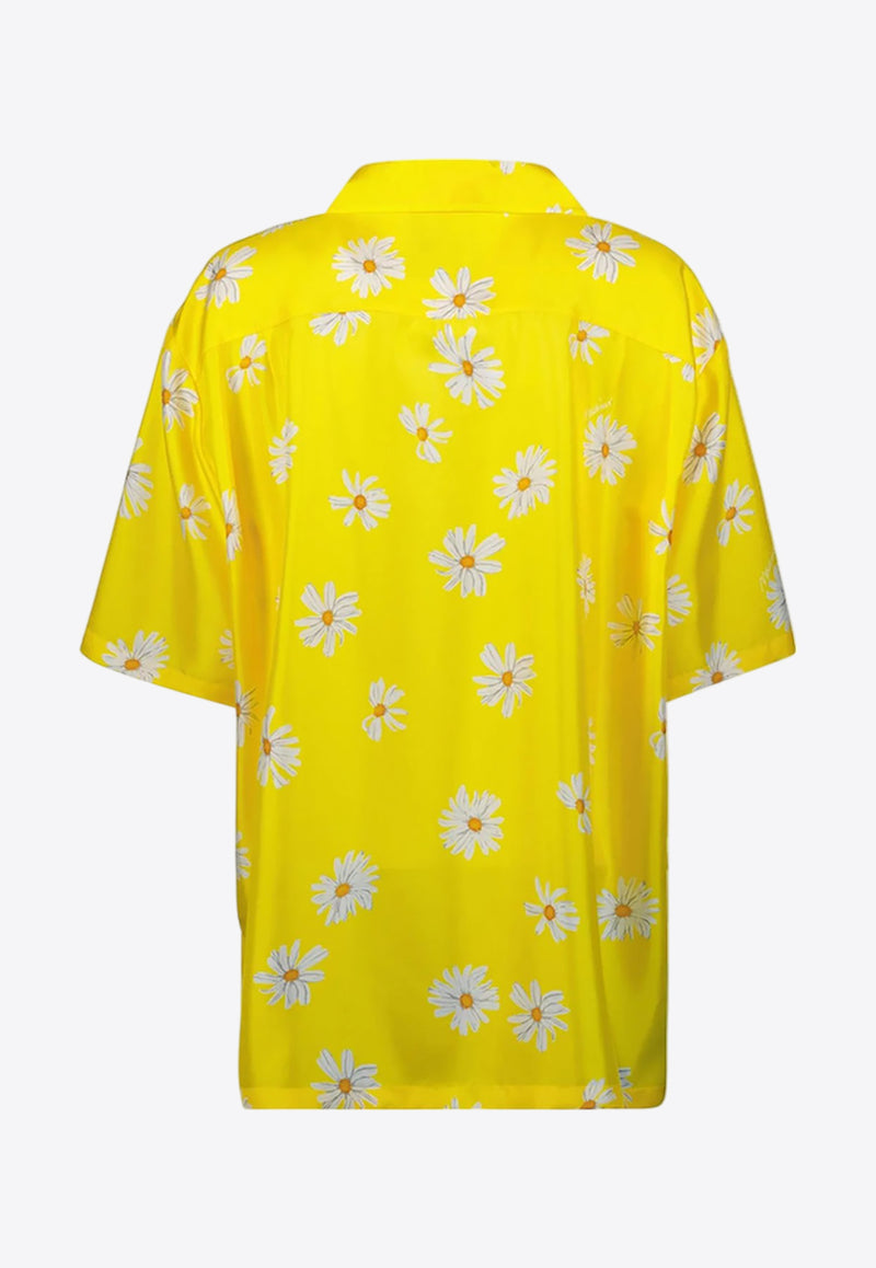 Moschino All-Over Daisy Print Silk Twill Shirt Yellow A0232 0561 1024