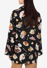 Moschino Tea Time Printed Silk Satin Shirt Multicolor A0236 5559 1555
