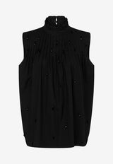 Moschino High-Neck Beaded Top Black A0241 5531 2555