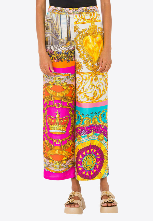 Moschino Scarf Print Silk Pants A0303 0551 1888 Multicolor