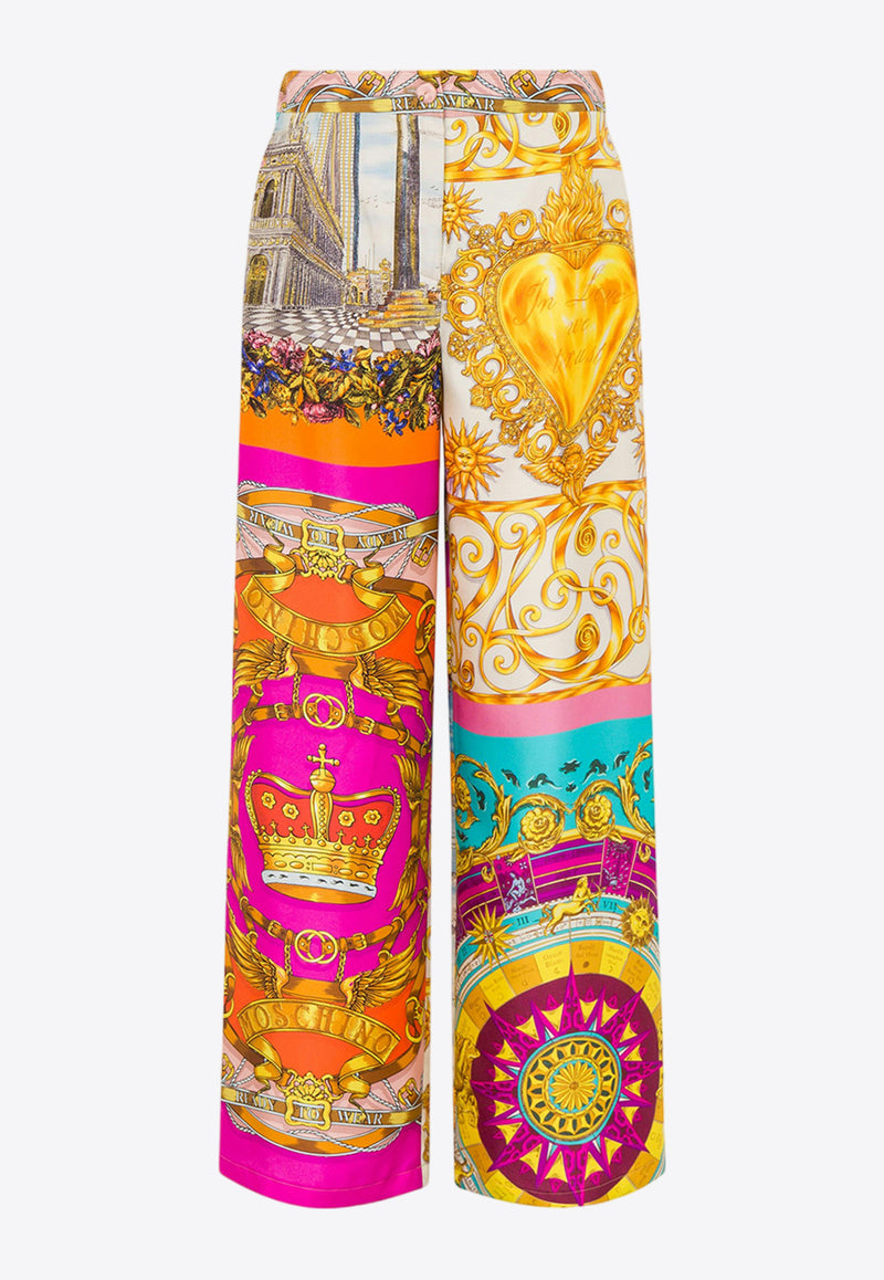 Moschino Scarf Print Silk Pants A0303 0551 1888 Multicolor
