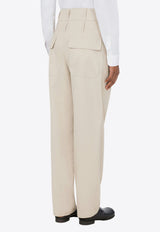 Moschino Straight-Leg Tailored Pants Beige A0304 0513 0045