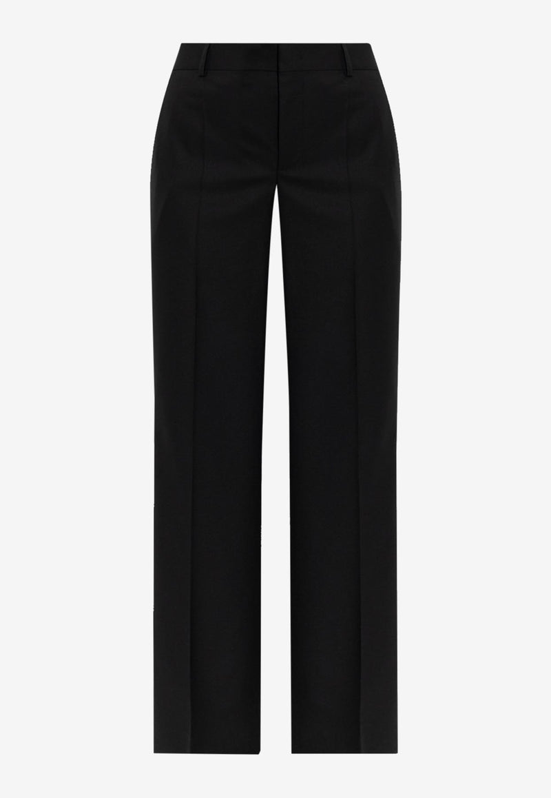 Moschino Straight-Leg Wool Tailored Pants Black A0306 5538 0555