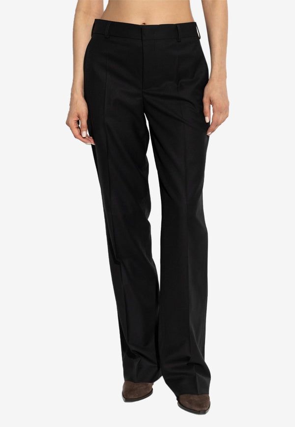 Moschino Straight-Leg Wool Tailored Pants Black A0306 5538 0555