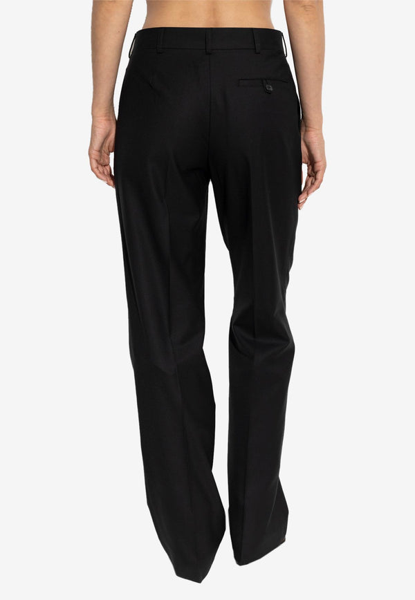 Moschino Straight-Leg Wool Tailored Pants Black A0306 5538 0555