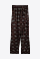 Moschino Geometric Print Silk Pants Brown A03065455/P_MOSCH-1102