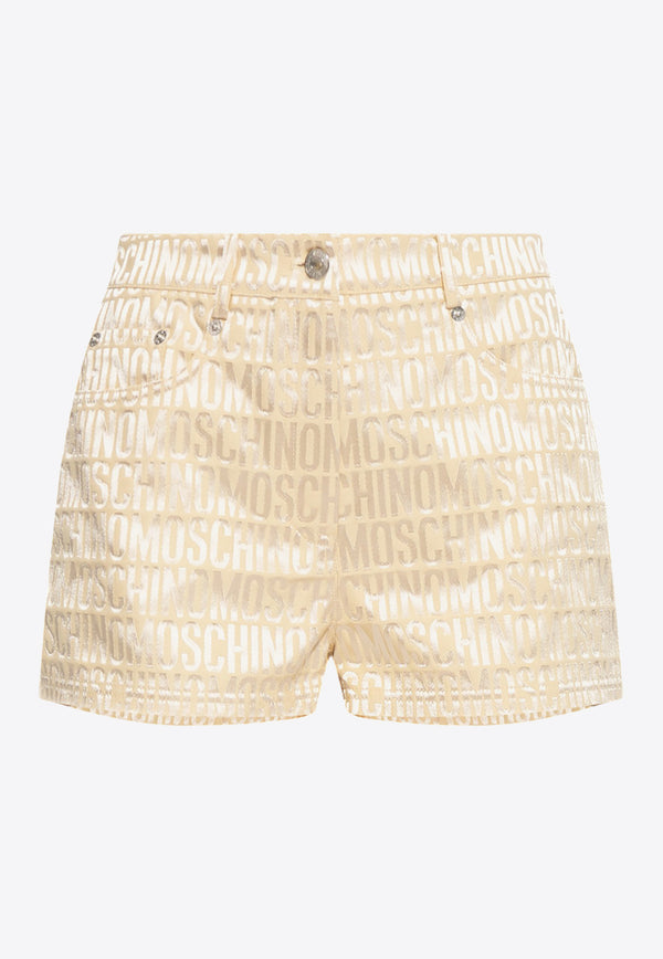 Moschino All-Over Logo Shorts A0308 2715 1006 Cream
