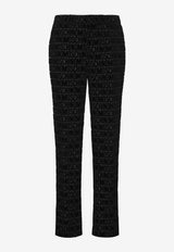 Moschino Jacquard Velvet Logo Pants Black A0308 7630 1555