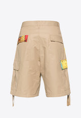 Moschino Patchwork Print Cargo Shorts A0309 0232 4081 Multicolor