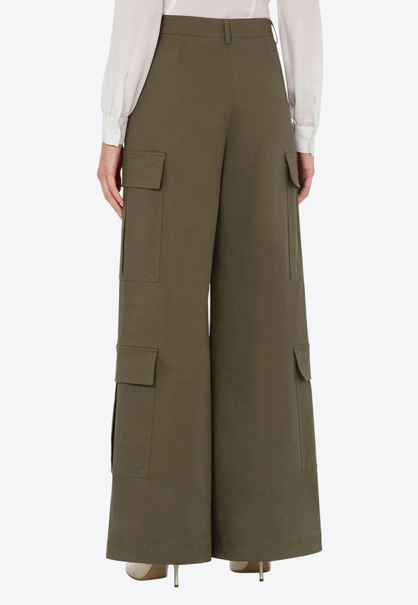 Moschino Flared Cargo Pants A0309 0420 0440 Military Green