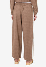 Moschino Logo Tape Tweed Track Pants Brown A0314 526 1097