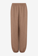 Moschino Logo Tape Tweed Track Pants Brown A0314 526 1097