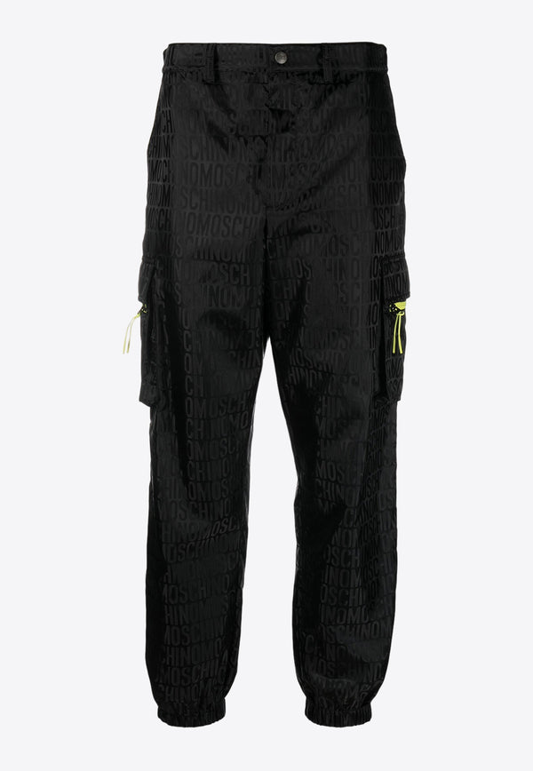 Moschino Logo Print Cargo Pants A0318 2616 0555 Black