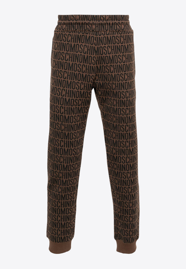 Moschino All-Over Logo Track Pants A0319 2629 1103 Brown