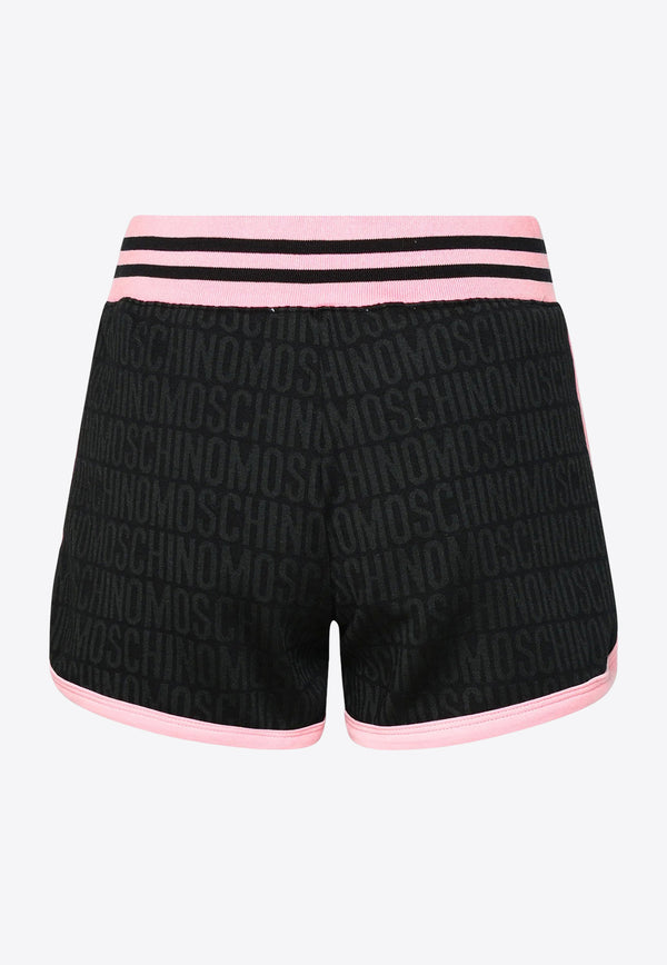 Moschino All-Over Logo Track Shorts A0323 2729 2555 Black