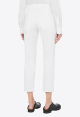 Moschino Logo Patch Cropped Jeans White  A0323 0527 0001