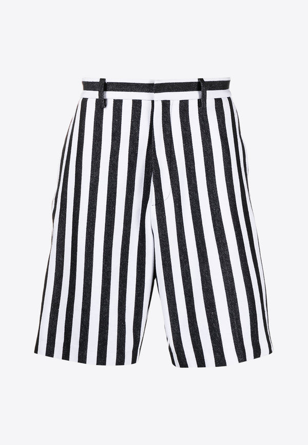 Moschino Archive Stripes Bermuda Shorts A0327 0233 1555 Monochrome