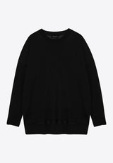 Roberto Collina Relaxed Crewneck Wool Sweater Black A03301A03/P_ROBER-09