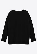 Roberto Collina Relaxed Crewneck Wool Sweater Black A03301A03/P_ROBER-09