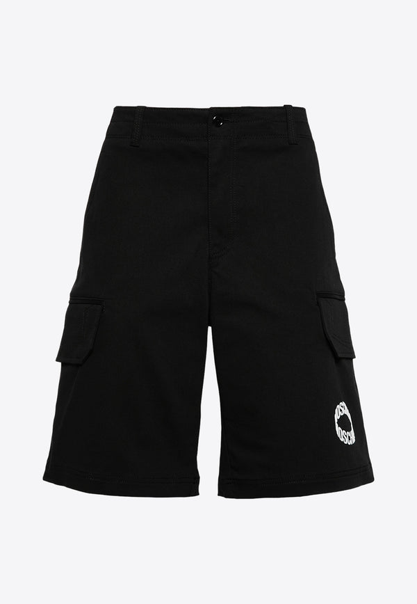 Moschino Logo Print Cargo Shorts A0351 2021 1555 Black