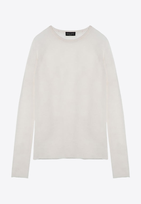 Roberto Collina Semi-Sheer Wool Sweater White A03601A03/P_ROBER-02