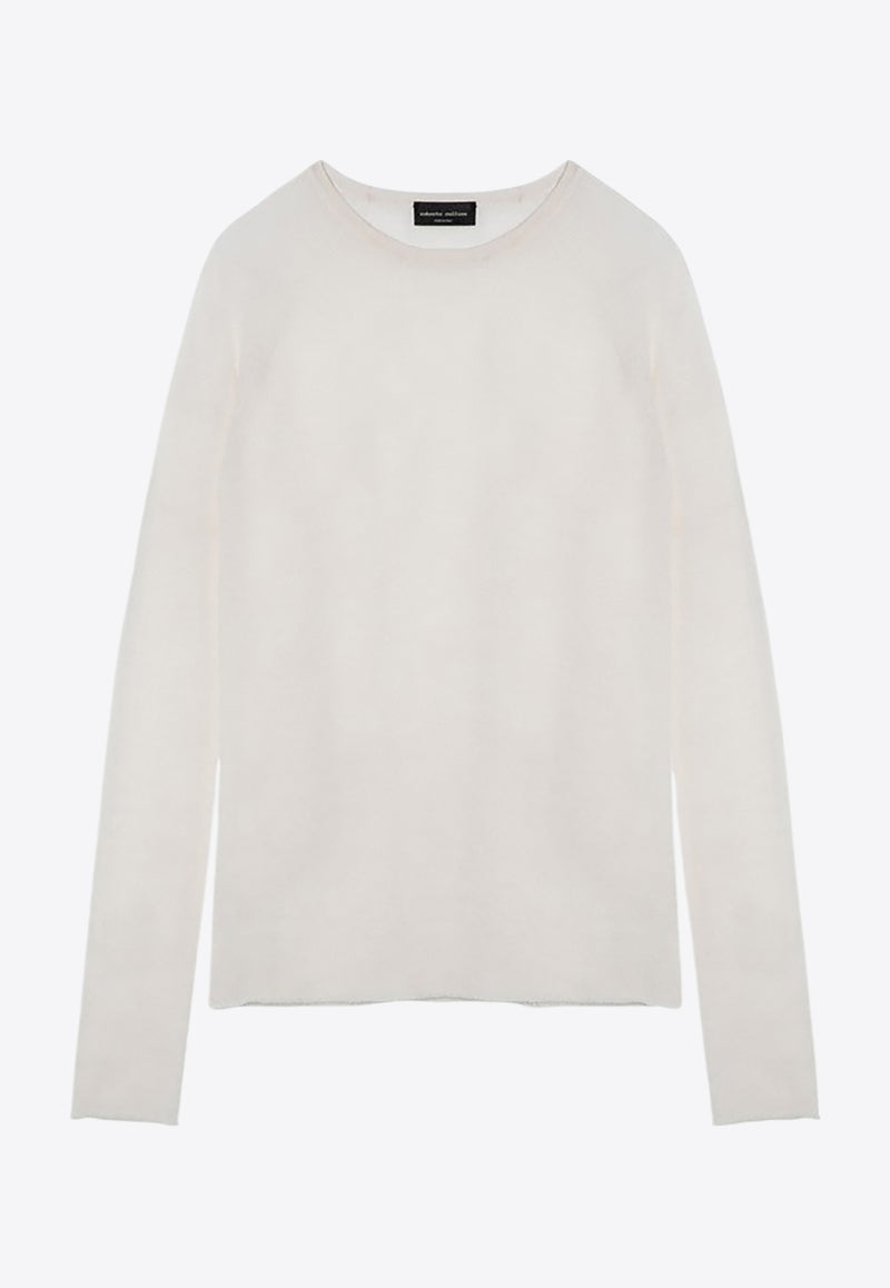 Roberto Collina Semi-Sheer Wool Sweater White A03601A03/P_ROBER-02