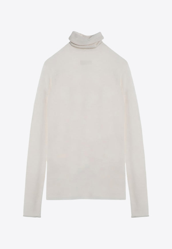 Roberto Collina Semi-Sheer Turtleneck Sweater White A03603A03/P_ROBER-02