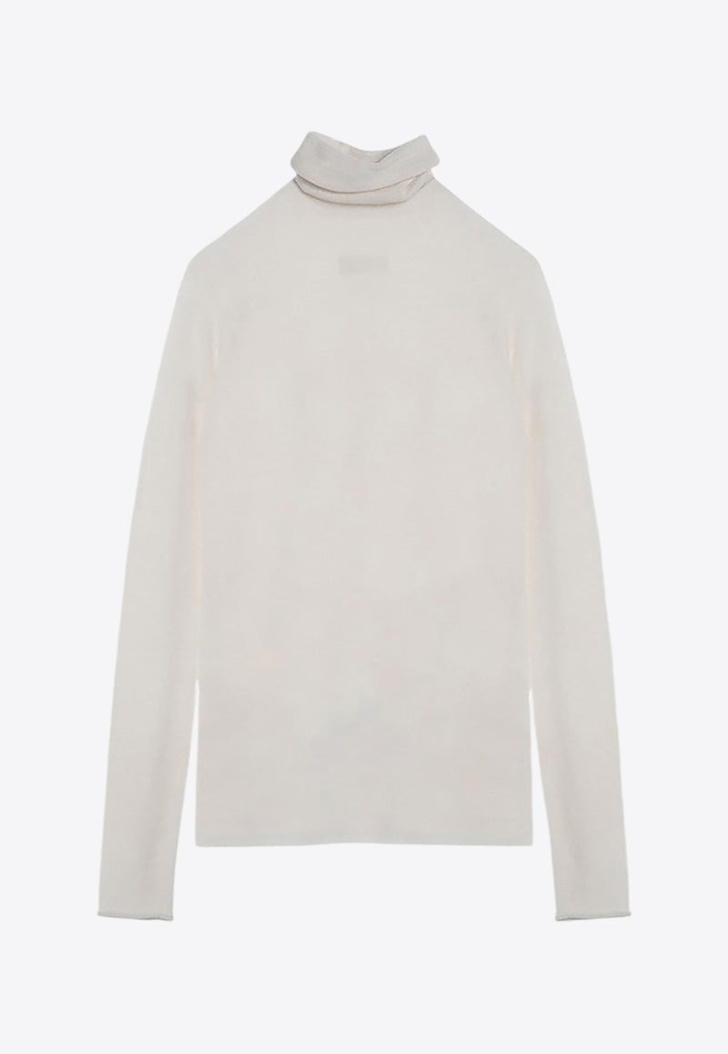 Roberto Collina Semi-Sheer Turtleneck Sweater White A03603A03/P_ROBER-02