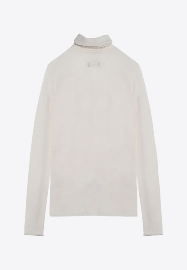 Roberto Collina Semi-Sheer Turtleneck Sweater White A03603A03/P_ROBER-02