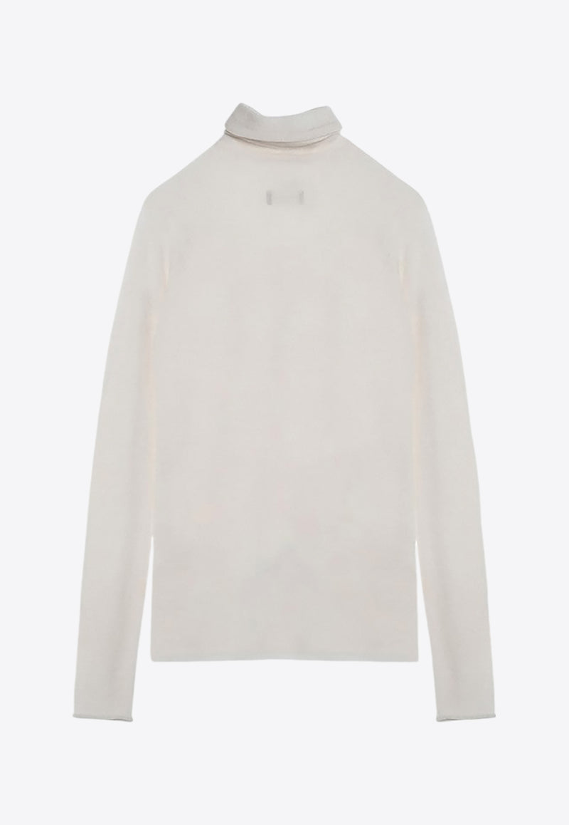 Roberto Collina Semi-Sheer Turtleneck Sweater White A03603A03/P_ROBER-02