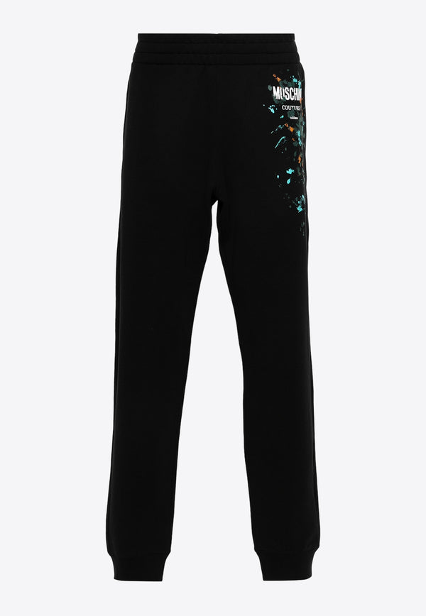 Moschino Paint Effect Track Pants A0362 2028 1555 Black