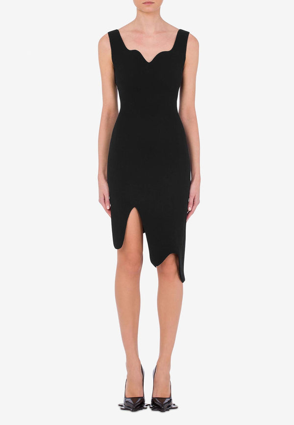 Moschino Asymmetrical Mini Dress Black A0410 5417 0555