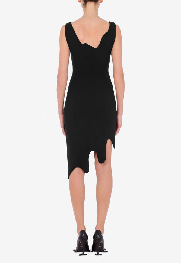 Moschino Asymmetrical Mini Dress Black A0410 5417 0555