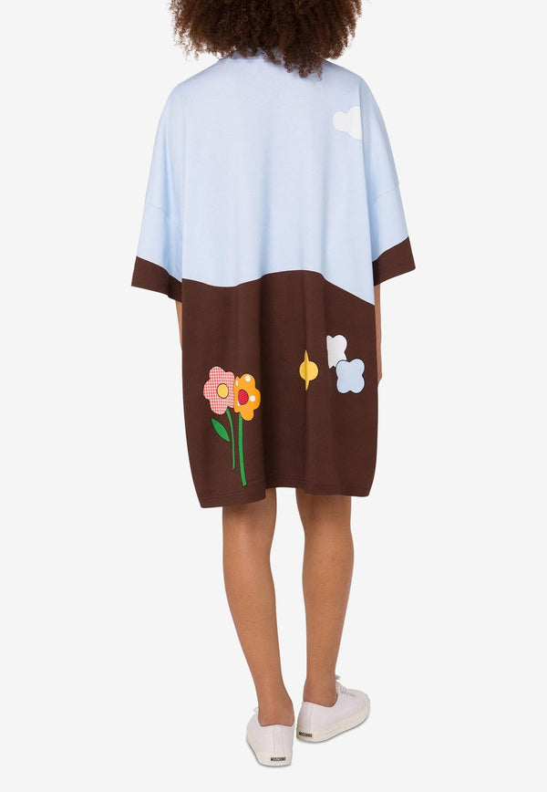 Moschino Archival Print Oversized T-shirt Dress Multicolor A0415 5542 1888