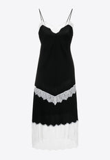 Moschino Lace Trim Sleeveless Midi Dress A0419 0433 8555 Black