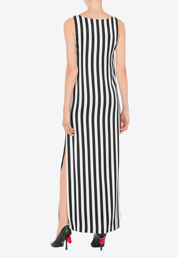 Moschino Archive Stripes Maxi Dress A0419 0532 1555 Monochrome
