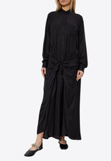 Moschino Knotted Maxi Shirt Dress Black A0420 0549 0555