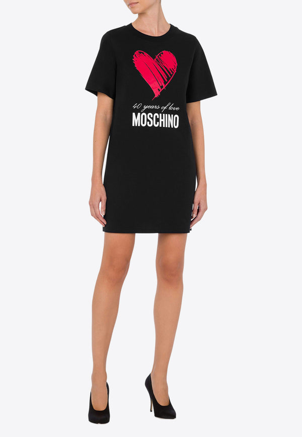Moschino 40 Years of Love T-shirt Dress A0427 0441 1555 Black