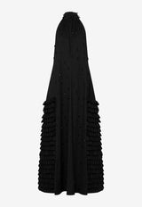 Moschino Halterneck Beaded Maxi Dress Black A0434 5531 3555
