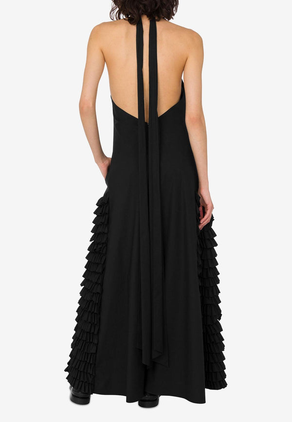 Moschino Halterneck Beaded Maxi Dress Black A0434 5531 3555