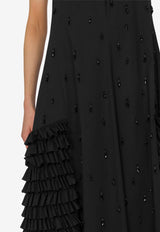 Moschino Halterneck Beaded Maxi Dress Black A0434 5531 3555