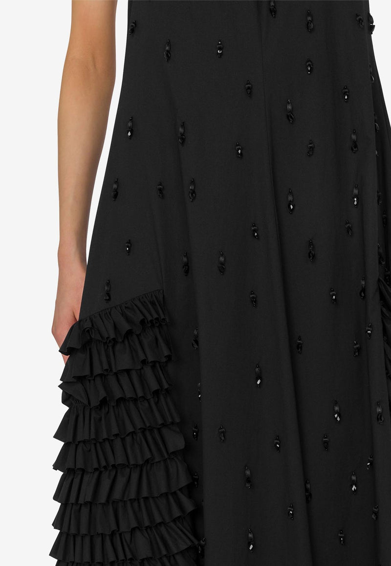 Moschino Halterneck Beaded Maxi Dress Black A0434 5531 3555