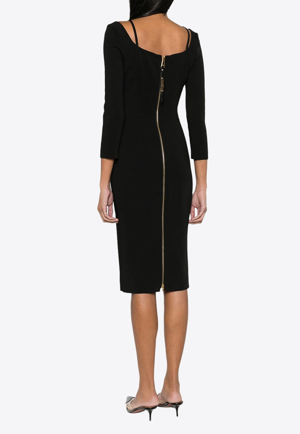 Moschino Long-Sleeved Knee-Length Dress A0435 0525 0555 Black