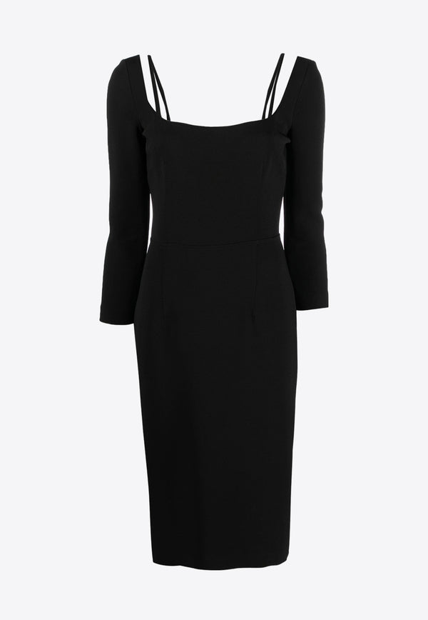 Moschino Long-Sleeved Knee-Length Dress A0435 0525 0555 Black