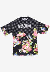 Moschino Polka Dots and Floral Print Mini T-shirt Dress Multicolor A0466 542 3888