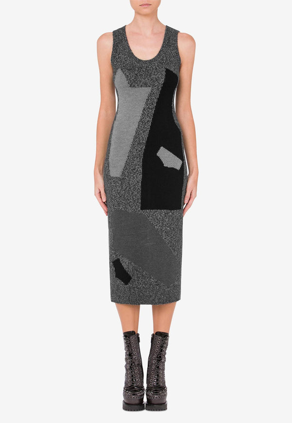 Moschino Knitted Midi Dress Gray A0482 5507 1509
