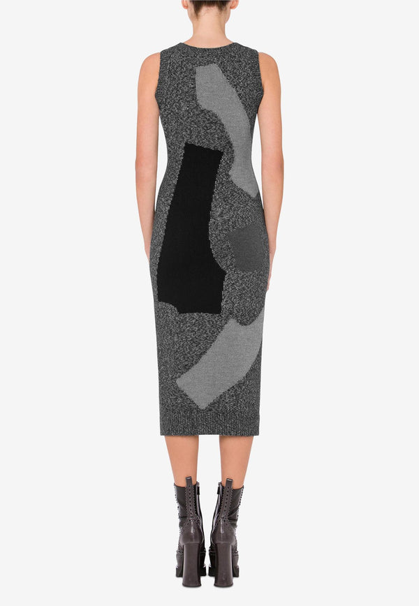 Moschino Knitted Midi Dress Gray A0482 5507 1509