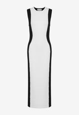 Moschino Wool Sleeveless Midi Dress A048655021001 1001 Monochrome